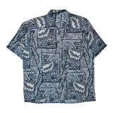 Puritan Floral Hawaiian Shirt - Large Blue Viscose