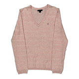 Tommy Hilfiger Striped Sweater - Medium Pink Cotton