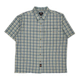 Dickies Checked Short Sleeve Shirt - XL Blue Cotton Blend