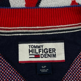 Tommy Hilfiger Denim Spellout Sweater - Small Multicoloured Cotton Blend