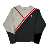 Reverse Weave Champion Striped Sweatshirt - Medium Cream Cotton