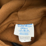 Reverse Weave Champion Hoodie - Small Brown Cotton Blend