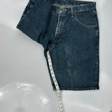 Wrangler Denim Shorts - 31W 10L Dark Wash Cotton