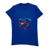Spiderman 2001 Marvel Cartoon T-Shirt - XS Blue Cotton