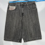 Southpole Baggy Denim Shorts - 34W 13L Gray Denim