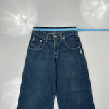 Silver Wide Leg Jeans - 28W 29L Blue Denim