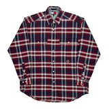 Tommy Hilfiger Checked Flannel Shirt - Small Blue Cotton