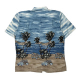 Campia Graphic Hawaiian Shirt - Large Blue Viscose