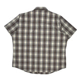 Wrangler Checked Short Sleeve Shirt - Large Cream Cotton