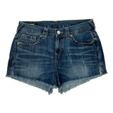 True Religion Denim Shorts - 32W UK 12 Blue Cotton
