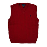 Age 7 Polo By Ralph Lauren Sweater Vest - XS Red Cotton