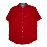 Levis Slim Fit Short Sleeve Shirt - XL Red Cotton