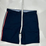 Tommy Hilfiger Striped Chino Shorts - 36W 10L Navy Cotton