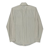 Lacoste Striped Shirt - Medium Cream Cotton