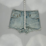Levis Denim Shorts - 28W UK 8 Light Wash Cotton