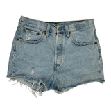 Levis Denim Shorts - 30W UK 10 Light Wash Cotton