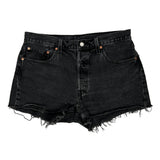 Levis Denim Shorts - 34W UK 14 Black Cotton