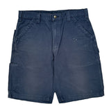 Carhartt Double Knee Carpenter Shorts - 34W 11L Navy Cotton