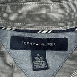 Tommy Hilfiger Striped Short Sleeve Shirt - XL Gray Cotton