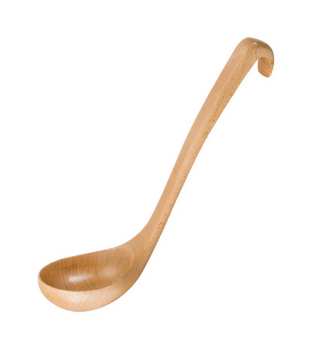 Anygleam Natural Beech Wood 2pcs Wooden Spoon Soup Kitchen Tableware