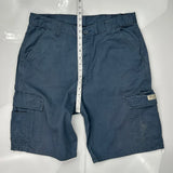 Wrangler Cargo Shorts - 33W 10L Blue Cotton