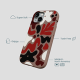 Chocolate Brown Earthy Curves iPhone 15 Case