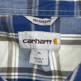 Carhartt Checked Short Sleeve Shirt - XL Blue Cotton