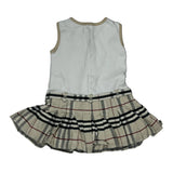 Age 3M Burberry Checked Dress - XS White Cotton