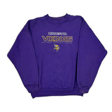 Minnesota Vikings Logo Athletics Nfl Sweatshirt - Large Purple Cotton