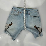 Levis Denim Shorts - 30W 8L Light Wash Denim