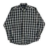 Nautica Checked Shirt - Large Green Cotton
