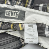 Levis Checked Shorts - 38W 10L White Cotton