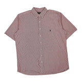 Tall Polo By Ralph Lauren Striped Short Sleeve Shirt - XL Red Cotton