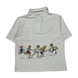 Graphic Coca-Cola Cartoon Polo Shirt - Large White Cotton