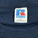 Russell Athletic Single Stitch T-Shirt - Large Navy Cotton