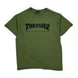 Thrasher Graphic T-Shirt - Large Green Cotton