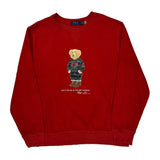 Polo Bear Polo By Ralph Lauren Graphic Sweatshirt - XL Red Cotton