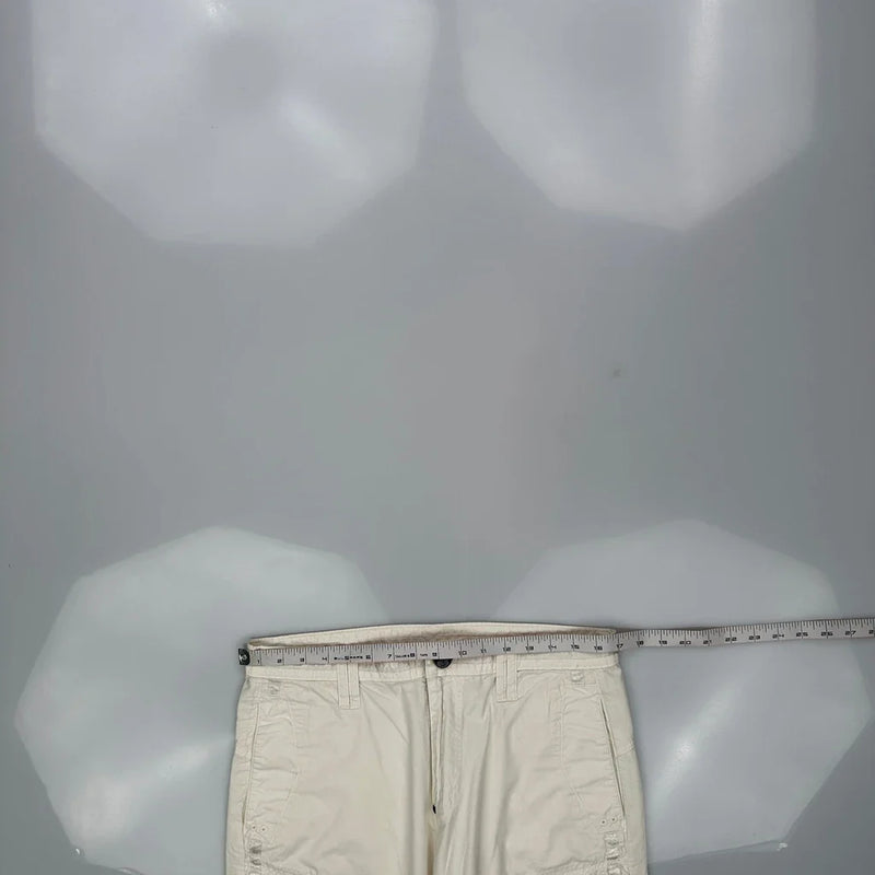 Armani Exchange Cargo Cargo Trousers - 34W 31L Cream Cotton