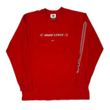 Vintage Nike College Long Sleeve T-Shirt - Large Red Cotton