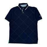 Tommy Hilfiger Argyle Polo Shirt - Large Navy Cotton