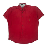 Chaps Ralph Lauren Short Sleeve Shirt - Large Red Cotton