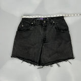 Silver Tab Levis Baggy Denim Shorts - 28W UK 10 Black Cotton