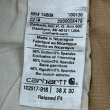 Carhartt Carpenter Pants - 36W 29L Beige Cotton Blend