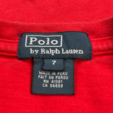 Age 7 Polo By Ralph Lauren Graphic Long Sleeve T-Shirt - Small Red Cotton