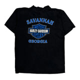 Savannah Georgia Harley Davidson Graphic T-Shirt - Large Black Cotton