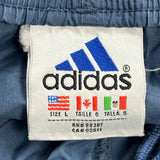 Adidas Striped Track Pants - Large Blue Polyester