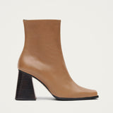 South Bicolor Camel Beige Leather Ankle Boots