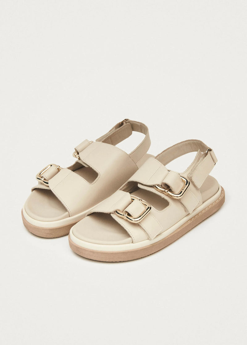 Harper Cream Leather Sandals