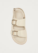 Harper Cream Leather Sandals