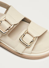 Harper Cream Leather Sandals